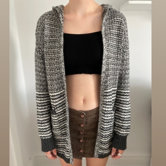Knitted Cardigan with Hood - Picture 1 of 4